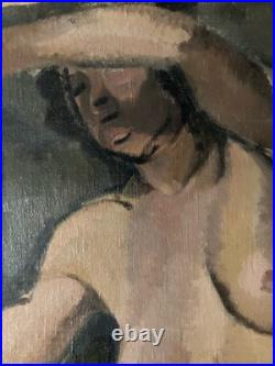 Peinture Huile Sur Toile 1930 Femme Nue Nu Atelier Fauve Fauvismes À Identifier