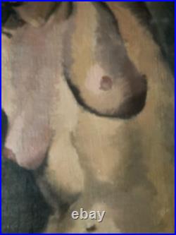 Peinture Huile Sur Toile 1930 Femme Nue Nu Atelier Fauve Fauvismes À Identifier