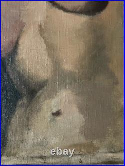 Peinture Huile Sur Toile 1930 Femme Nue Nu Atelier Fauve Fauvismes À Identifier