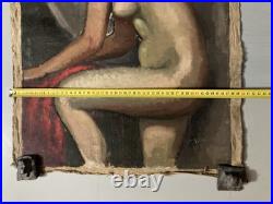 Peinture Huile Sur Toile 1930 Femme Nue Nu Atelier Fauve Fauvismes À Identifier