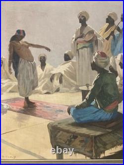 Peinture Huile Sur Toile Antonio GODOY Orientaliste 1950 Orientalisme Ancien Art
