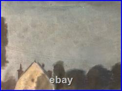 Peinture Huile Sur Toile Maison Paysage Arbre Bretagne 1930 Ancien A Identifier