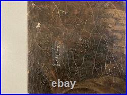 Peinture Huile Sur Toile Scène De Village Charrette Paysage XIXe Ancien Art 1850