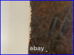 Peinture Huile Sur Toile Scène De Village Charrette Paysage XIXe Ancien Art 1850