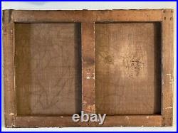 Peinture Huile Sur Toile Scène De Village Charrette Paysage XIXe Ancien Art 1850