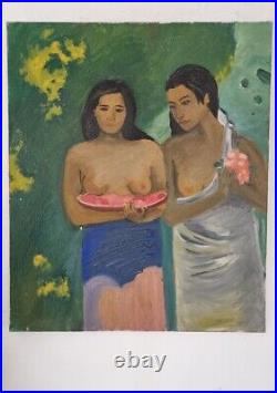 Peinture Huile Sur Toile femme nue des îles d'aprés Gaughin. Painting oil woman