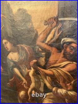 Peinture ItalienneXVIIe Huile Sur Toile Le Massacre Des Innocents Lucas Penni