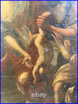 Peinture ItalienneXVIIe Huile Sur Toile Le Massacre Des Innocents Lucas Penni