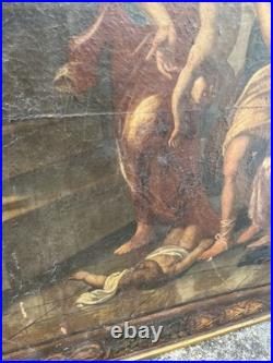 Peinture ItalienneXVIIe Huile Sur Toile Le Massacre Des Innocents Lucas Penni