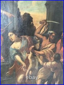 Peinture ItalienneXVIIe Huile Sur Toile Le Massacre Des Innocents Lucas Penni