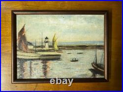 Peinture Marine Port De Peche A Voile Signee Fp Huile Sur Toile Debut Xxeme Peinture Marine Port De Peche A Voile Signee Fp Huile Sur Toile Debut Xxeme