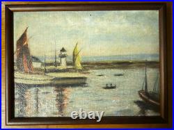 Peinture Marine Port De Peche A Voile Signee Fp Huile Sur Toile Debut Xxeme Peinture Marine Port De Peche A Voile Signee Fp Huile Sur Toile Debut Xxeme