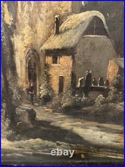 Peinture XIX Ème Représentant Un Paysage De Neige, Huile Sur Toile
