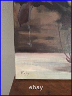 Peinture ancienne huile Sur Toile Fleurs. Tableau Signé