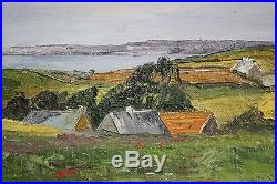 Peinture / huile sur toile paysage breton de bord de mer signé