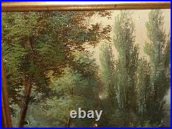 Peinture tableau original huile sur toile sur panneau école de barbizon