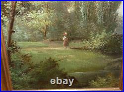 Peinture tableau original huile sur toile sur panneau école de barbizon
