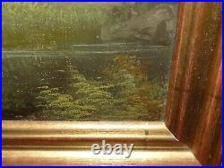 Peinture tableau original huile sur toile sur panneau école de barbizon