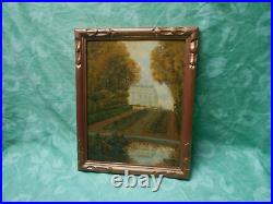 Petit Tableau Ancien Peinture Huile Ecole de Barbizon Versailles Ange Cadre Bois