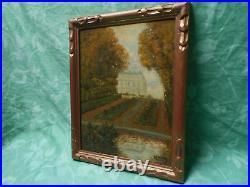 Petit Tableau Ancien Peinture Huile Ecole de Barbizon Versailles Ange Cadre Bois