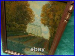 Petit Tableau Ancien Peinture Huile Ecole de Barbizon Versailles Ange Cadre Bois