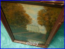 Petit Tableau Ancien Peinture Huile Ecole de Barbizon Versailles Ange Cadre Bois