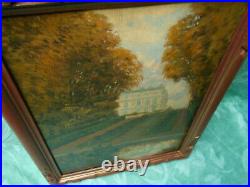 Petit Tableau Ancien Peinture Huile Ecole de Barbizon Versailles Ange Cadre Bois