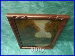 Petit Tableau Ancien Peinture Huile Ecole de Barbizon Versailles Ange Cadre Bois