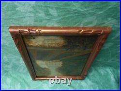 Petit Tableau Ancien Peinture Huile Ecole de Barbizon Versailles Ange Cadre Bois