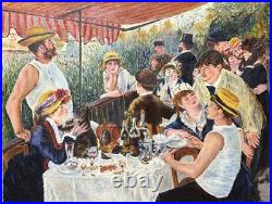 Picnic Scene France, Hand Made oil painting, 1940's
