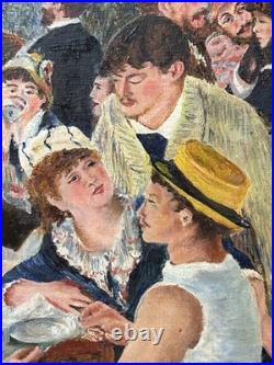 Picnic Scene France, Hand Made oil painting, 1940's