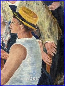 Picnic Scene France, Hand Made oil painting, 1940's