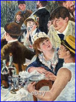 Picnic Scene France, Hand Made oil painting, 1940's