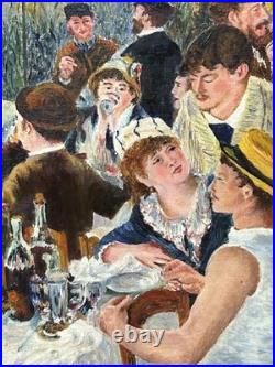 Picnic Scene France, Hand Made oil painting, 1940's