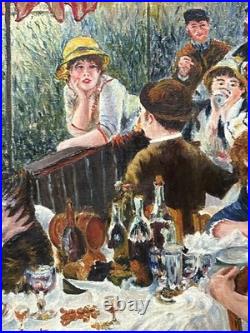 Picnic Scene France, Hand Made oil painting, 1940's