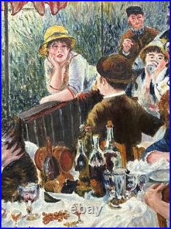 Picnic Scene France, Hand Made oil painting, 1940's