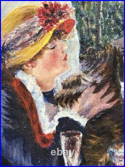 Picnic Scene France, Hand Made oil painting, 1940's