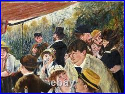 Picnic Scene France, Hand Made oil painting, 1940's