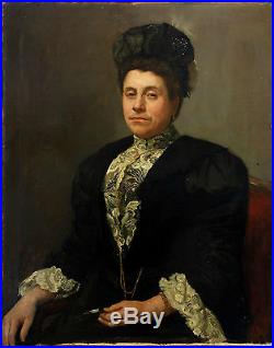 Pierre VAILLANT (1878-1939) portrait de femme Huile sur toile fin XIXème siècle