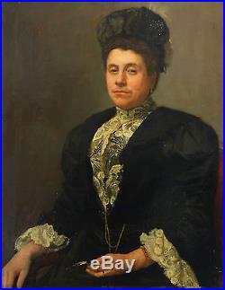 Pierre VAILLANT (1878-1939) portrait de femme Huile sur toile fin XIXème siècle