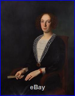 Portrait Dame du XIX ème (HST). Signé, daté1853
