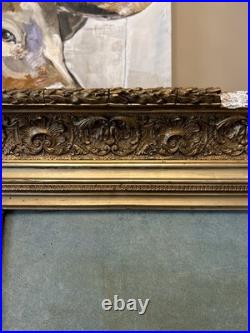 Portrait De Femme À La Lyre, Huile Sur Toile