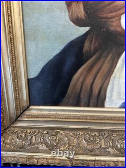 Portrait De Femme À La Lyre, Huile Sur Toile
