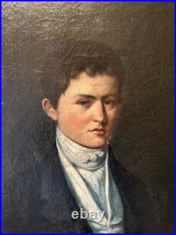 Portrait De Jeune Homme, Fin XVIII Eme, Début XIX Ème, Huile Sur Toile Portrait De Jeune Homme, Fin XVIII Eme, Début XIX Ème, Huile Sur Toile