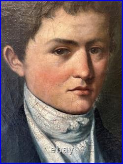 Portrait De Jeune Homme, Fin XVIII Eme, Début XIX Ème, Huile Sur Toile Portrait De Jeune Homme, Fin XVIII Eme, Début XIX Ème, Huile Sur Toile