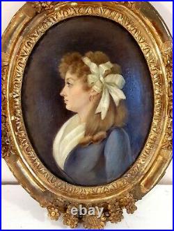 Portrait De Mme Roland, Personnalité Politique Française, huile sur toile