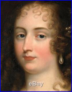 Portrait Femme Aux Perles 19ème Tableau ancien HST XIXEME Justus Van Egmont