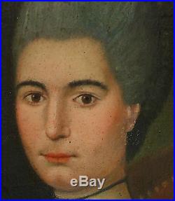 Portrait Femme Epoque début XVIIIème siècle Huile sur toile Ecole Française