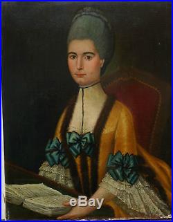 Portrait Femme Epoque début XVIIIème siècle Huile sur toile Ecole Française