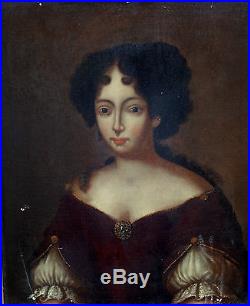 Portrait Femme XVII-XVIIIème siècle Huile sur toile Ecole Française Louis XIV